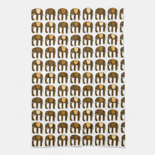 Elephant Muster Neutrals Geschirrtuch