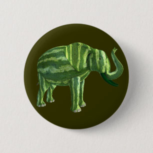 Elephant National Watermelon Day Button