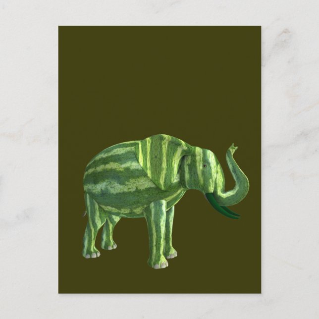 Elephant National Watermelon Day Postkarte (Vorderseite)
