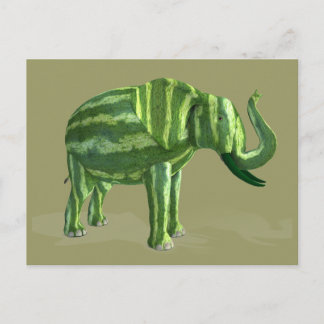 Elephant National Watermelon Day Postkarte