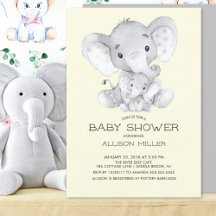 Elephant Neutral Baby Shower Einladung