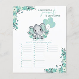 Elephant Neutral Baby Shower Game