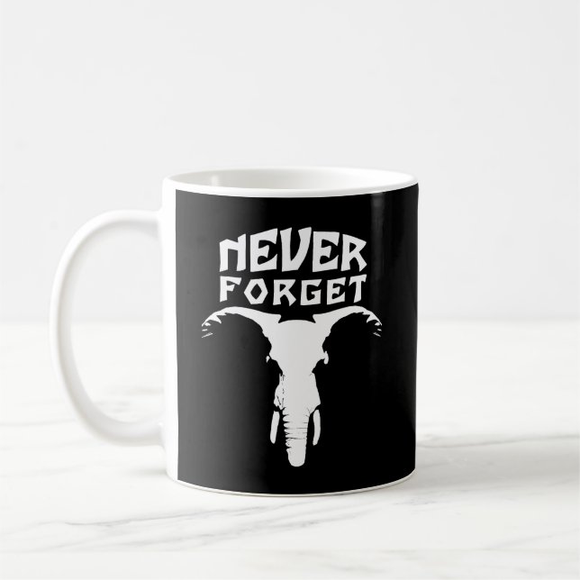 Elephant nie vergessen kaffeetasse (Links)