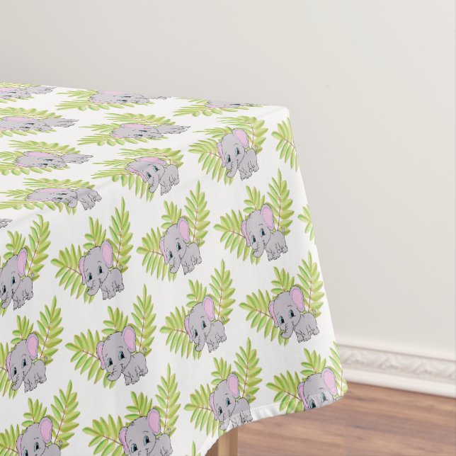 Elephant Niedlich Gender Neutral Baby Shower Tischdecke (Beispiel)