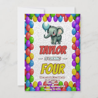 Elephant Niedlich Personalisierten Geburtstag Einl Einladung