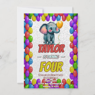 Elephant Niedlich Personalisierten Geburtstag Einl Einladung