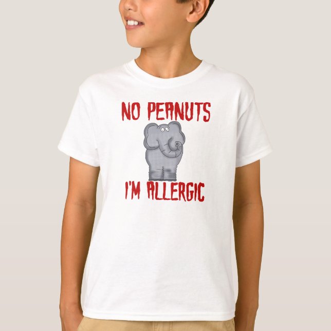 Elephant NO Peanuts Ich bin allergisch T-Shirt (Vorderseite)