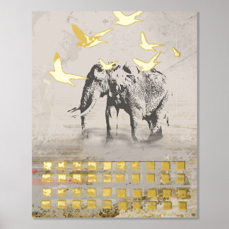 Elephant Nomad Modern Print Foliendrucke