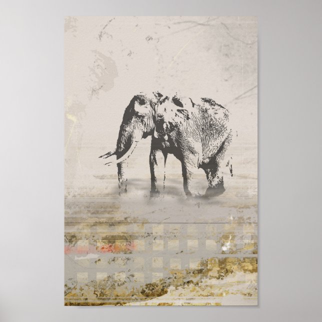 Elephant Nomad Wildlife Print Poster (Vorne)