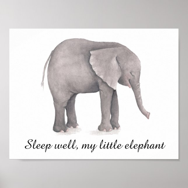 Elephant Nursery Decor Baby's Room Wall Art Poster (Vorne)