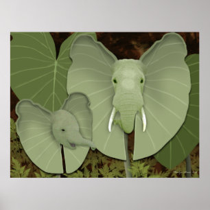Elephant Oars Fantasy Pflanze Poster
