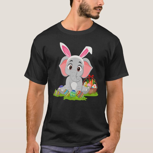 Elephant Oaster Egg Jagd Bunny Elephant Osterfest T-Shirt (Vorderseite)