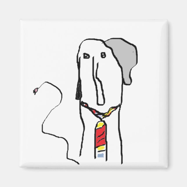 Elephant Office Worker Magnet (Vorne)