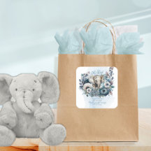 Elephant Oh Boy Blue Floral Baby Dusche