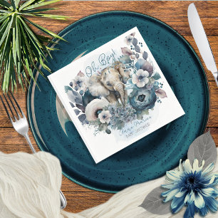 Elephant Oh Boy Blue Floral Baby Dusche Serviette