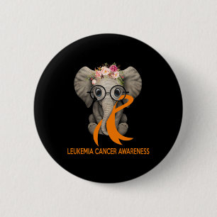 Elephant Orange Ribbon Leukämie Button
