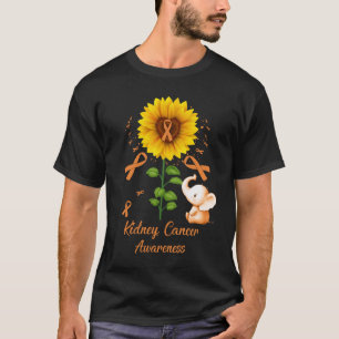 Elephant Orange Ribbon Nieren Krebs Bewusstsein Su T-Shirt