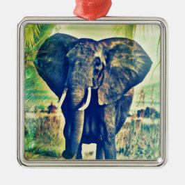 Elephant Palms Silbernes Ornament