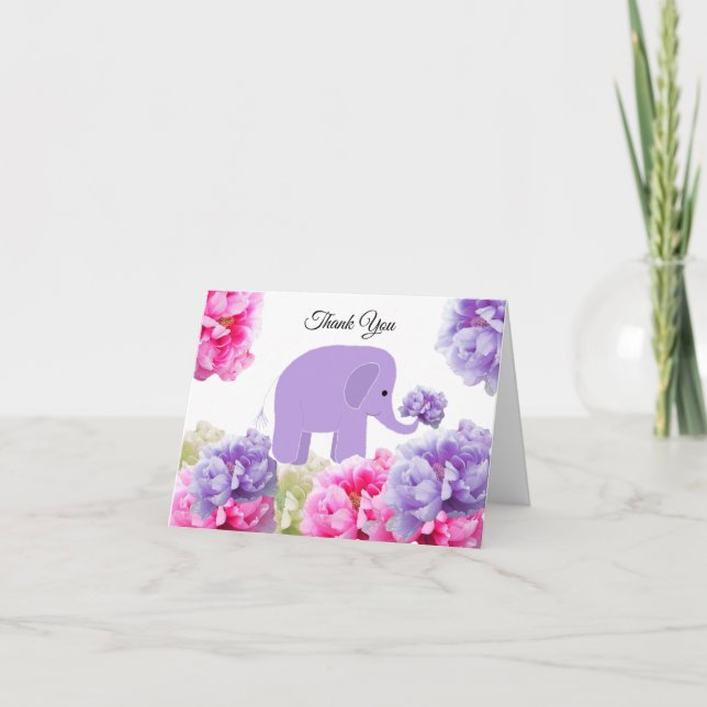 Elephant parmi le Merci des fleurs de pivoine (Devant)