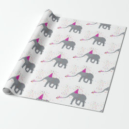 Elephant Partying - Tiere mit Party Geschenkpapier