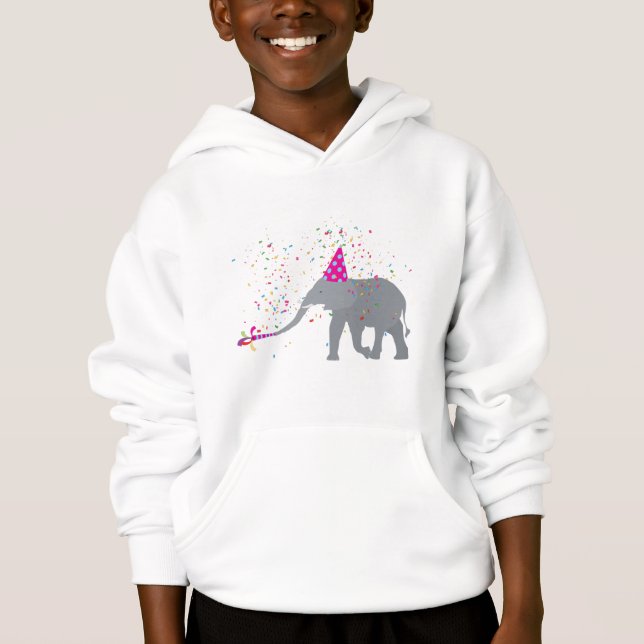 Elephant Partying - Tiere mit Party Hoodie (Vorderseite)