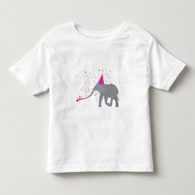 Elephant Partying - Tiere mit Party Kleinkind T-shirt (Vorderseite)