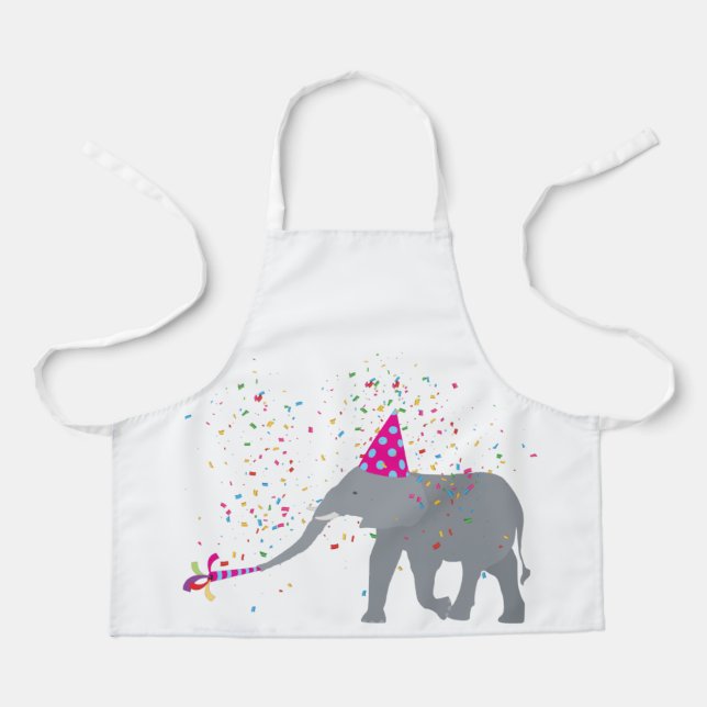 Elephant Partying - Tiere mit Party Schürze (Vorderseite)