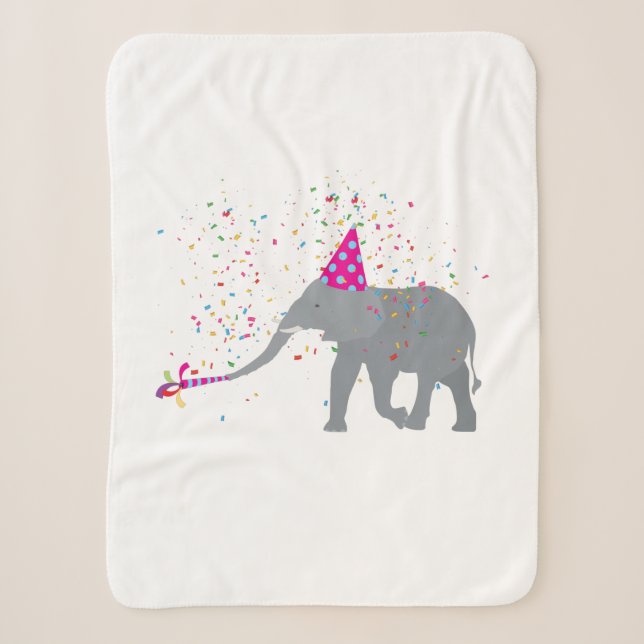 Elephant Partying - Tiere mit Party Sherpadecke (Vorderseite)