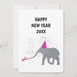 Elephant Partying - Tierurlaub New Years Card Feiertagskarte