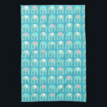 Elephant Pattern Aqua Blue Geschirrtuch<br><div class="desc">Dekorieren Sie Ihre Küche mit diesem coolen Handtuch. Macht ein großartiges Haus-Erwärmung, Geburtstag oder Hochzeitsgeschenk! Sie können ihn anpassen und auch Text hinzufügen. Karo in meinem Shop für viel mehr Farben und Muster!</div>