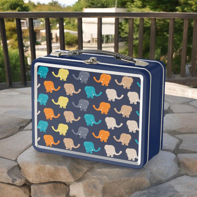 Elephant Pattern Metall Brotdose (Lunchbox )