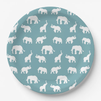 Elephant Pattern Paper Plate - Anpassbar Pappteller