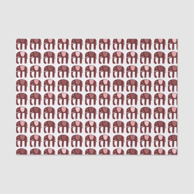 Elephant Pattern Rosa Seidenpapier (Vorderseite)