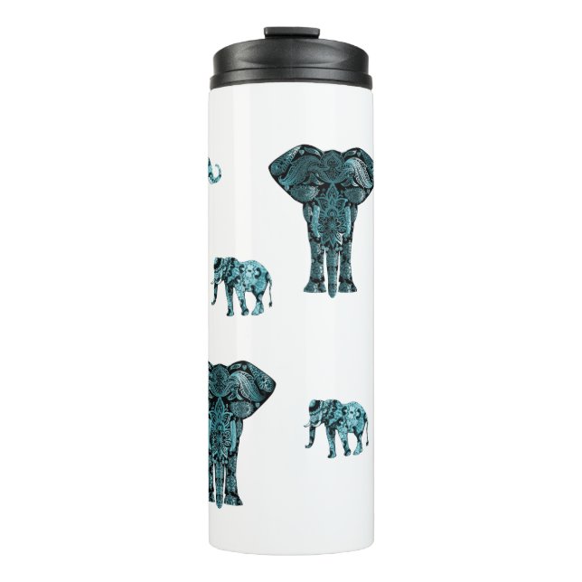 Elephant Pattern Thermosbecher (Vorderseite)