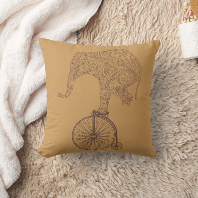 Elephant Penny Farthing Bicycle Balance Kissen (Decke)