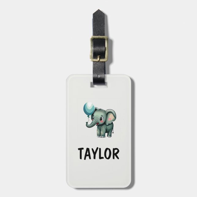 Elephant Personalisiert-farbiger Beutel Gepäckanhänger (Vorderseite vertikal)