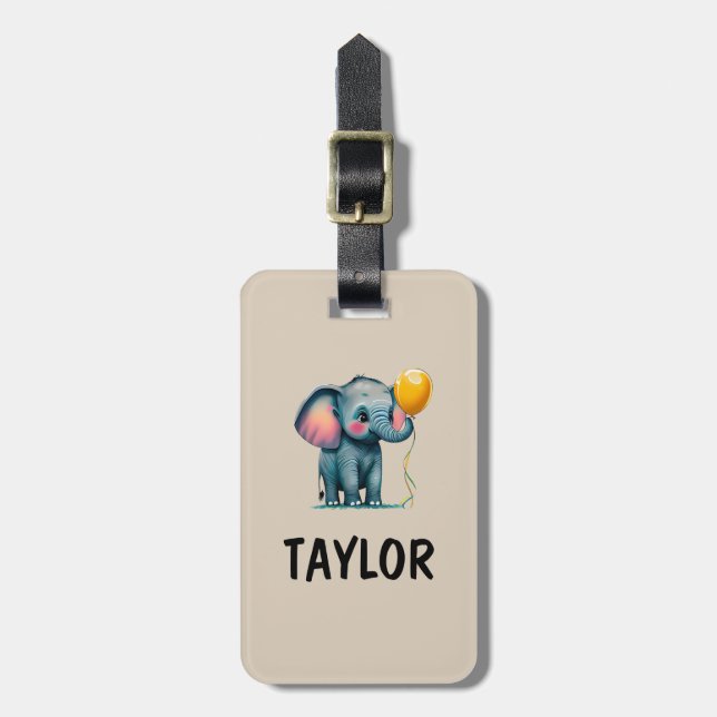 Elephant Personalisiert-farbiger Beutel Gepäckanhänger (Vorderseite vertikal)