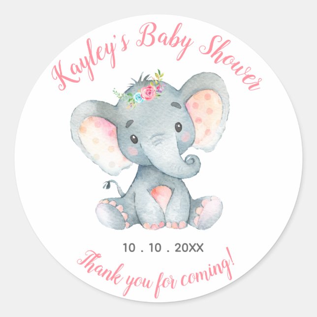 Elephant Personalisiert Favor Stickers (Vorderseite)