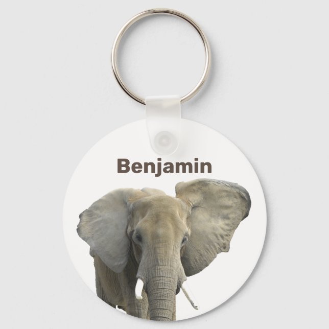 Elephant Personalisiert Name Schlüsselanhänger (Vorderseite)