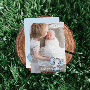 Elephant Photo Balloon bébé garçon douche Merci