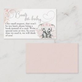 Elephant Pink Blume Boho Baby Showbook Begleitkarte