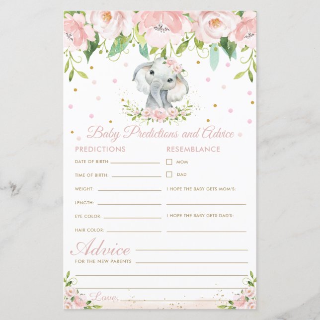 Elephant Pink Floral Baby (Vorderseite)
