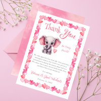 Elephant Pink Hearts Girl Baby Dusche