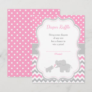 Elephant Pink und Gray Baby Dusche Begleitkarte