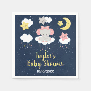 Elephant Pink und Navy Baby Dusche Serviette