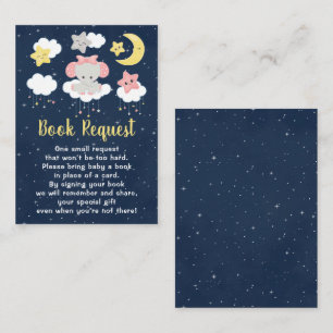 Elephant Pink und Navy Baby Shower Buchanfrage Begleitkarte