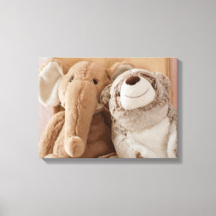 Elephant Plush Toy und Teddy Bären Friends Leinwanddruck