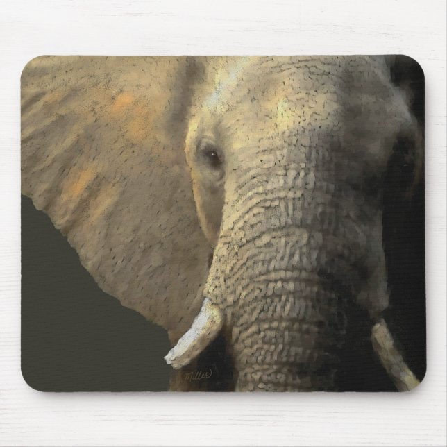 Elephant Portrait Mousepad (Vorne)