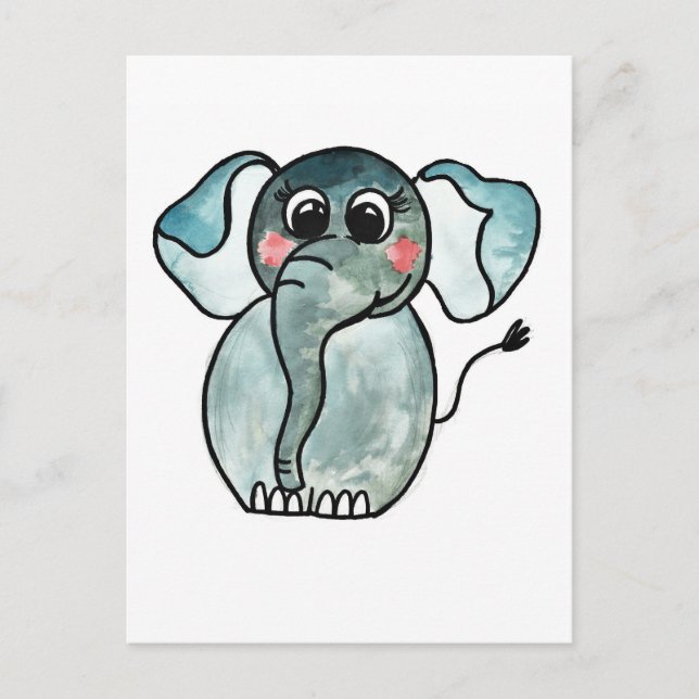 Elephant Postkarte (Vorderseite)