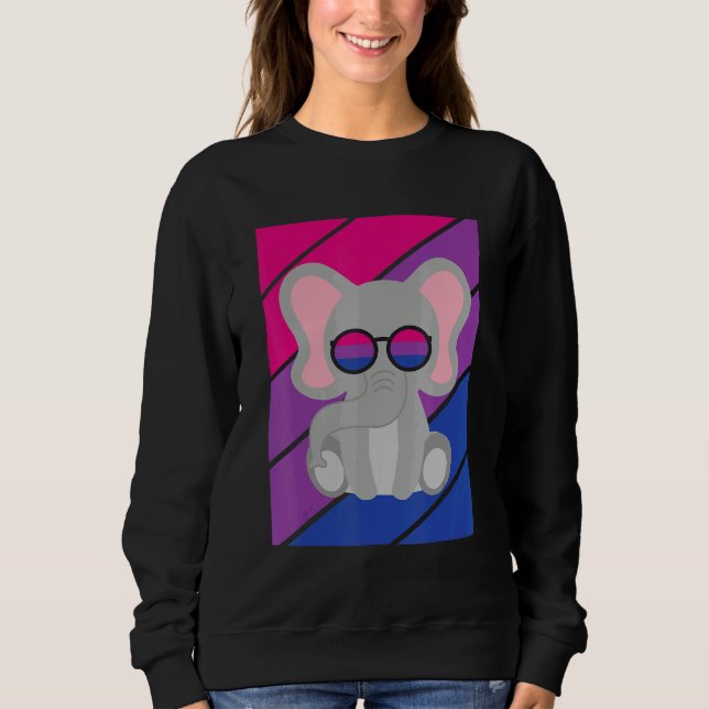 Elephant Pride Bisexual Flag LGBTQ Proud Ally Prid Sweatshirt (Vorderseite)